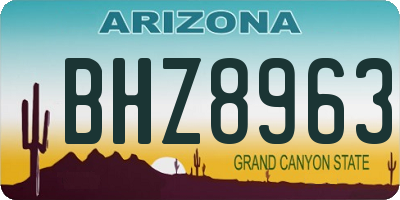 AZ license plate BHZ8963
