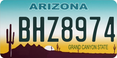 AZ license plate BHZ8974