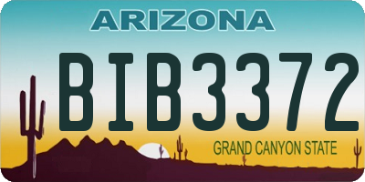 AZ license plate BIB3372