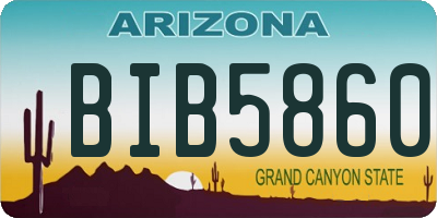 AZ license plate BIB5860