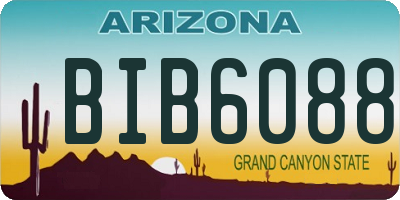 AZ license plate BIB6088