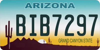 AZ license plate BIB7297