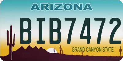 AZ license plate BIB7472