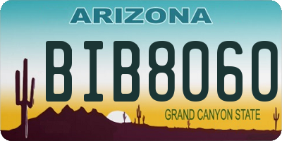 AZ license plate BIB8060