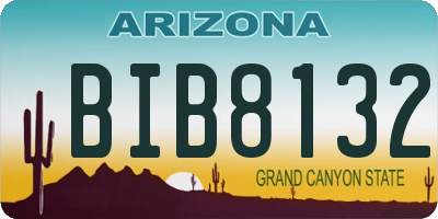 AZ license plate BIB8132