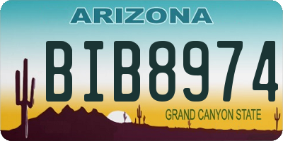 AZ license plate BIB8974