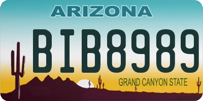 AZ license plate BIB8989