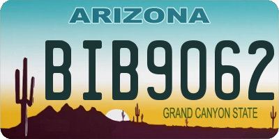 AZ license plate BIB9062