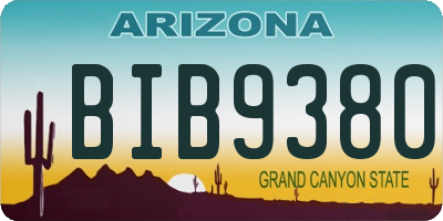 AZ license plate BIB9380