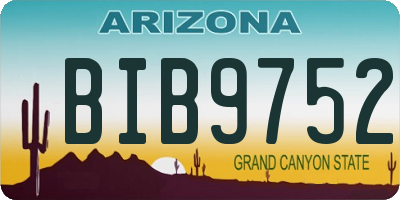 AZ license plate BIB9752