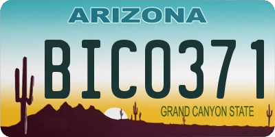 AZ license plate BIC0371