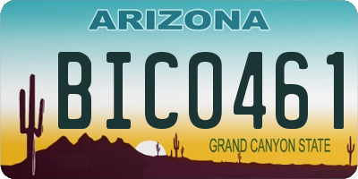 AZ license plate BIC0461
