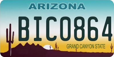 AZ license plate BIC0864