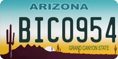 AZ license plate BIC0954