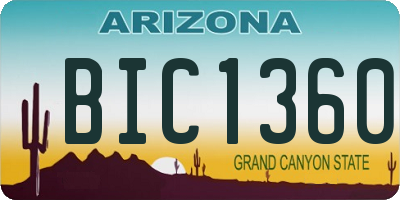 AZ license plate BIC1360