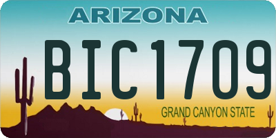 AZ license plate BIC1709