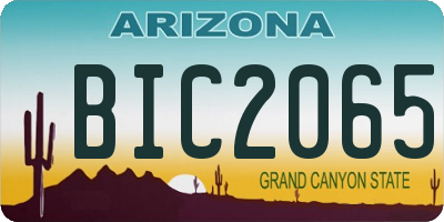AZ license plate BIC2065
