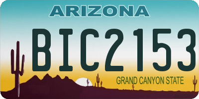 AZ license plate BIC2153