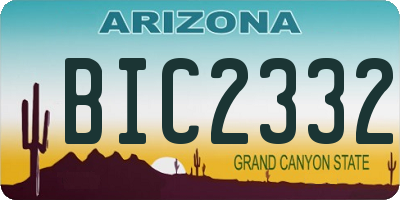 AZ license plate BIC2332