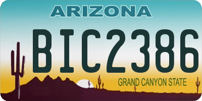 AZ license plate BIC2386