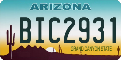 AZ license plate BIC2931