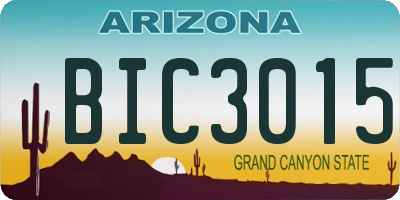 AZ license plate BIC3015