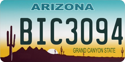 AZ license plate BIC3094