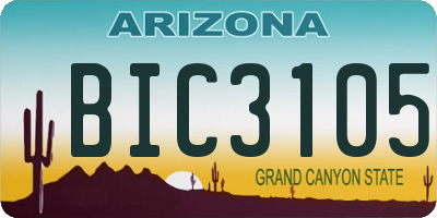 AZ license plate BIC3105