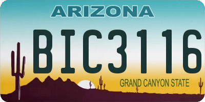 AZ license plate BIC3116