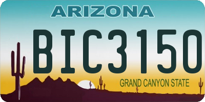 AZ license plate BIC3150
