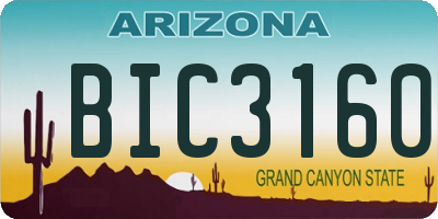 AZ license plate BIC3160