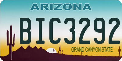 AZ license plate BIC3292