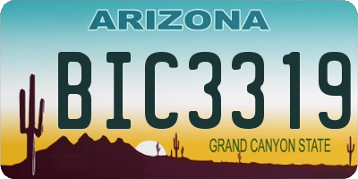 AZ license plate BIC3319