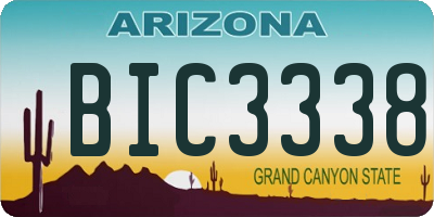 AZ license plate BIC3338