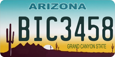AZ license plate BIC3458