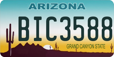 AZ license plate BIC3588