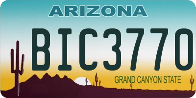 AZ license plate BIC3770