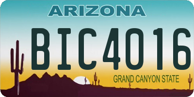 AZ license plate BIC4016