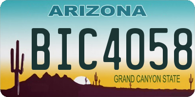 AZ license plate BIC4058