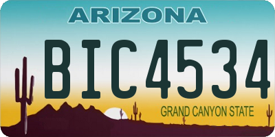 AZ license plate BIC4534