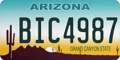 AZ license plate BIC4987