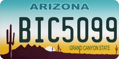 AZ license plate BIC5099