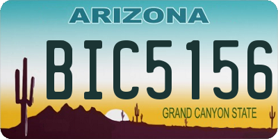 AZ license plate BIC5156