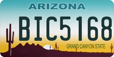 AZ license plate BIC5168