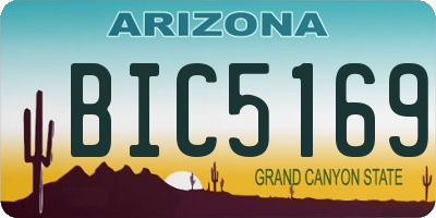 AZ license plate BIC5169