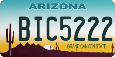 AZ license plate BIC5222