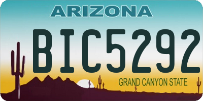 AZ license plate BIC5292