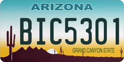 AZ license plate BIC5301