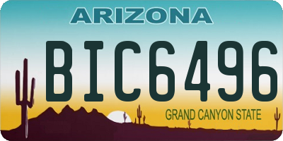 AZ license plate BIC6496