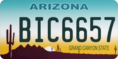 AZ license plate BIC6657